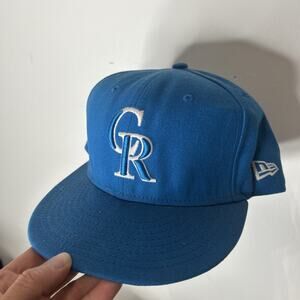 Men's New Era Light blue Colorado Rockies White Logo 59FIFTY Fitted Hat 7 3/8